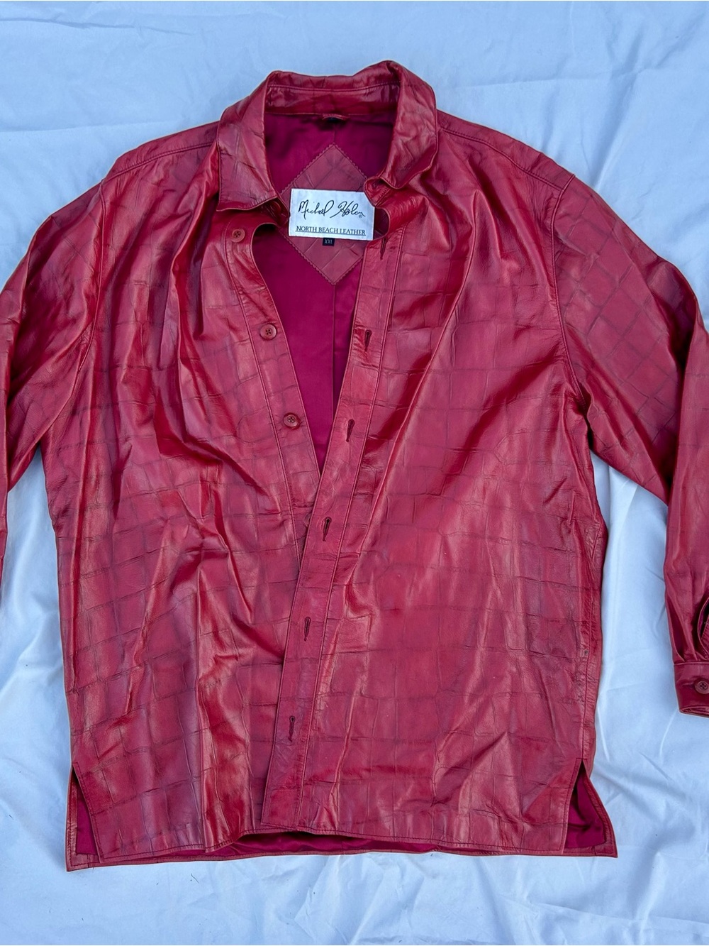 Michael Hoban North Beach Leather  Red Leather Jacket
